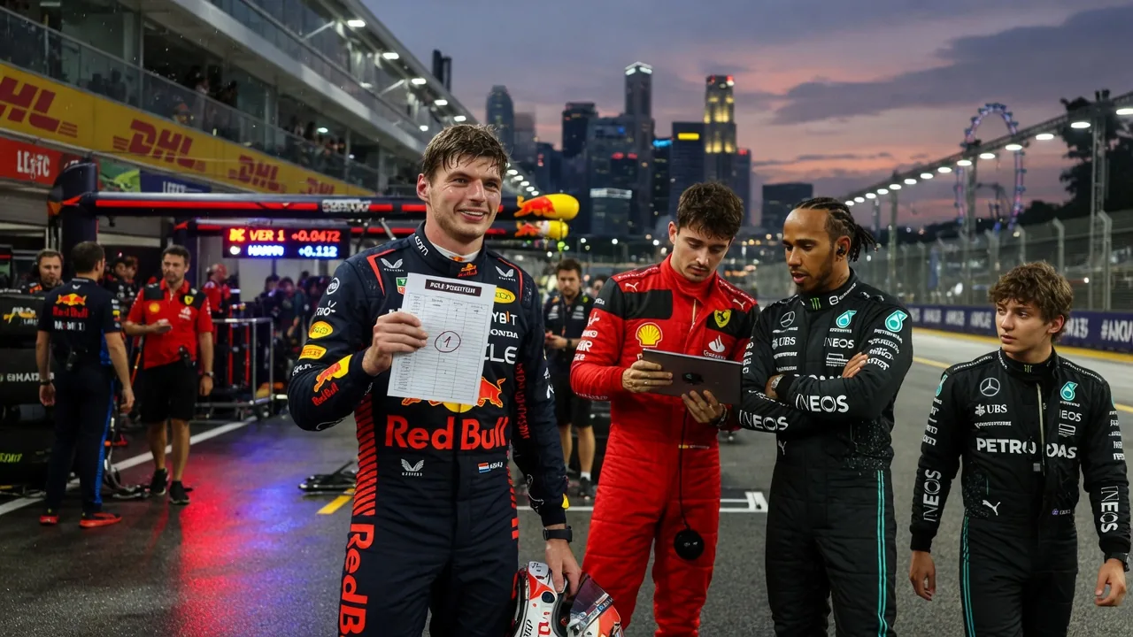 Verstappen in pole a Singapore: Leclerc e Hamilton a pochi millesimi